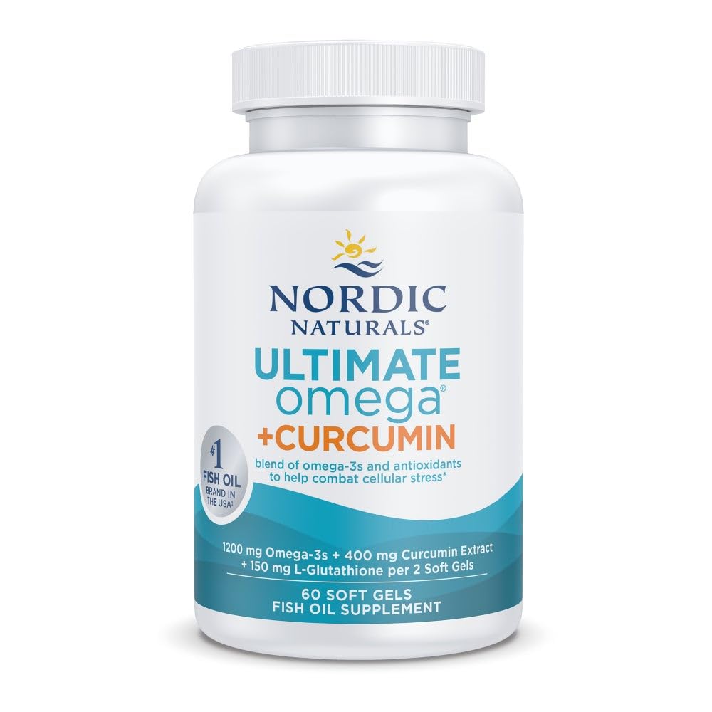 Nordic Naturals Omega Curcumin Supplement | 1200 Mg Omega 3 Fish Oil EPA DHA + 400 Mg Optimized Curcumin L- Glutathione | Dietary Supplement Lemon Fish Oil 60 Softgel-image-45