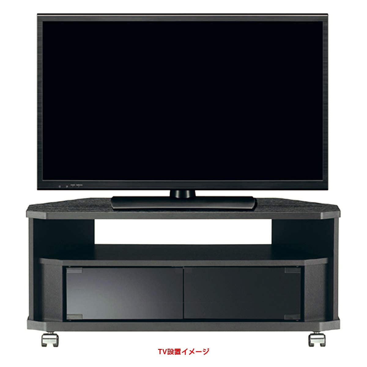 Amazon｜テレビ台 Nook 32型 幅79cm ブラック キャスター付き コーナー