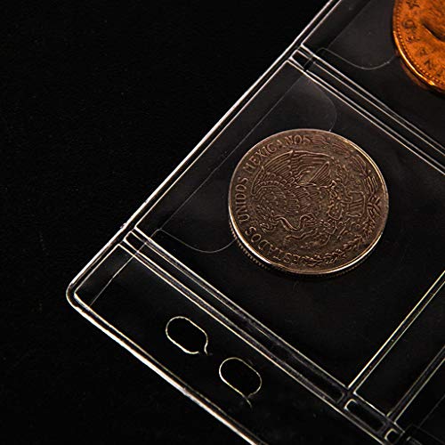 Image of 200 Pocket Coin Binder Pages 1.77 inch Collection Album Holder 10 Pcs | OSOPOLA Acidfree PVC 45x45mm Pockets Fit Coins With A Diameter Below 40mm 10 Binder Sheets 20 Pockets /Sheet CS03220