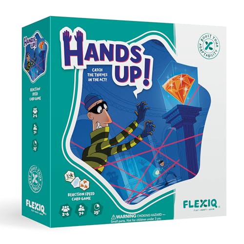 Hands Up — Quick Thinking Card Game by FlexiQ, Brain Teasers for Kids 7+, Board Games for Family Night, Mind Games