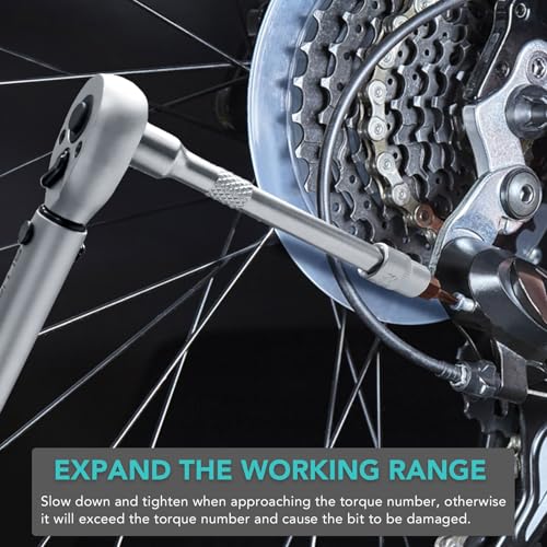 BLUEMARS Bicycle Motorcycle 1/4 Inch Torque Wrench Set 1-25 Nm, Drive Click Torque Wrench Set with Dual Direction Adjustable 72 Tooth for Road and Mountain Bike and Motorcycle Maintenance 6 BLUEMARS Bicycle Motorcycle 1/4 Inch Torque Wrench Set 1-25 Nm, Drive Click Torque Wrench Set with Dual Direction Adjustable 72 Tooth for Road and Mountain Bike and Motorcycle Maintenance - Image 6