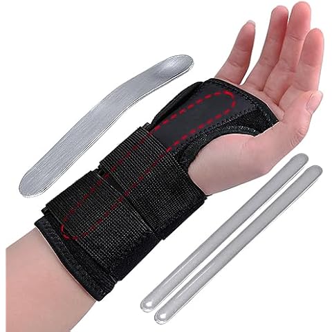 Carpal Tunnel Wrist Brace, Wrist Support Brace with 3 Splints for Men Women Night Support, Adjustable Wrist Splint Stabilizer for Tendonitis, Arthritis, Sprains, Pain Relief, Sports (Left Hand) Cover