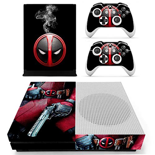 Adventure Games - XBOX ONE S - Deadpool - Vinyl Console Skin Decal Sticker + 2 Controller Skins Set