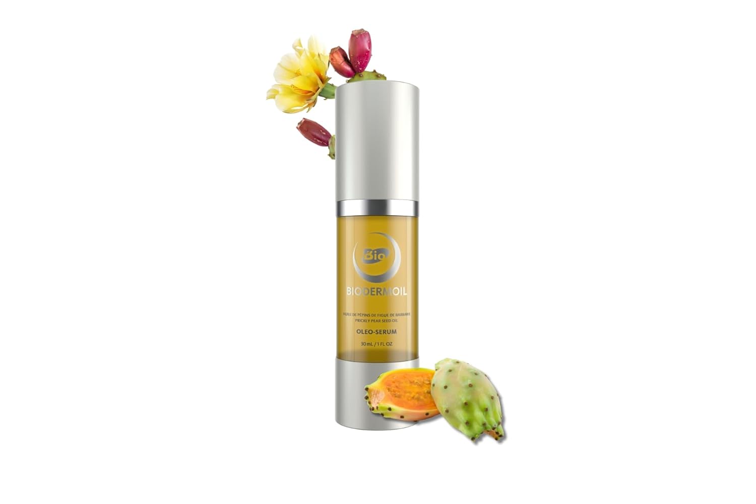 Prickly Pear Cactus Seed Oil (Barbary Fig) by BIODERMOIL 100% Pure Organic, Extra Virgin, Cold Pressed, All Natural Face, Dry Skin & Body Moisturizer 30ml