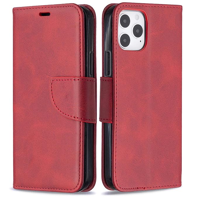 BoxTii Cover per iPhone 15 PRO Max, Custodia in PU Pelle Portafoglio, Magnetica Cover a Libro con Slot per Schede per iPhone 15 PRO Max, Rosso