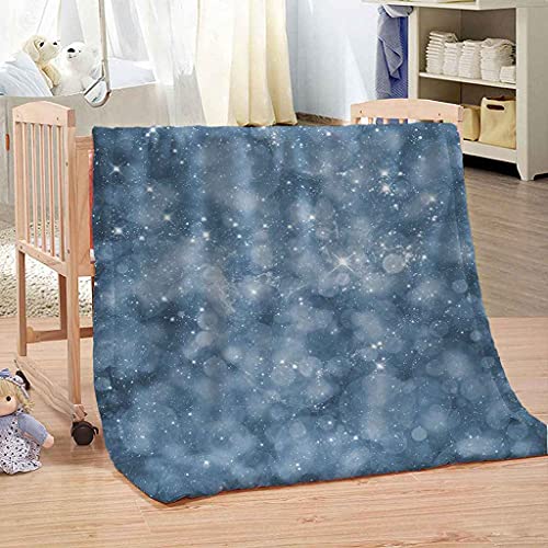 Couverture en flanelle microfibre bleu 150x200cm avec finition 3D haut de gamme - 3