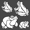 Frogs Logo Stencil Reusable Sturdy Flexible Clear Plastic 1-5.5×5.5 in Arts and Crafts Material Scrapbooking for Airbrush Painting Drawing