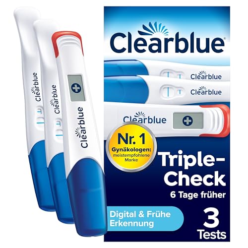 Clearblue Schwangerschaftstest Triple-Check Ultra Früh Kombipack, Ergebnisse 6 Tage Früher, 3 Tests Clearblue Schwangerschaftstest Triple-Check Ultra Früh Kombipack, Ergebnisse 6 Tage Früher, 3 Tests