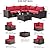 Kullavik 6-Piece Patio Set All-Weather Outdoor Furniture Patio Set Sofa PE Rattan Wicker Patio Conversation Set with Glass Table and Cushions