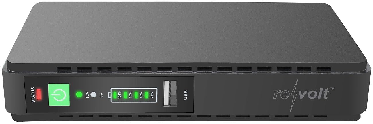 revolt USB c USV: Mini-UPS f. unterbrechungsfr. Stromvers., 8.800 mAh, USB/DC, 2er-Set (USV mit iintegrierter Powerbank, DC, Notstrom)