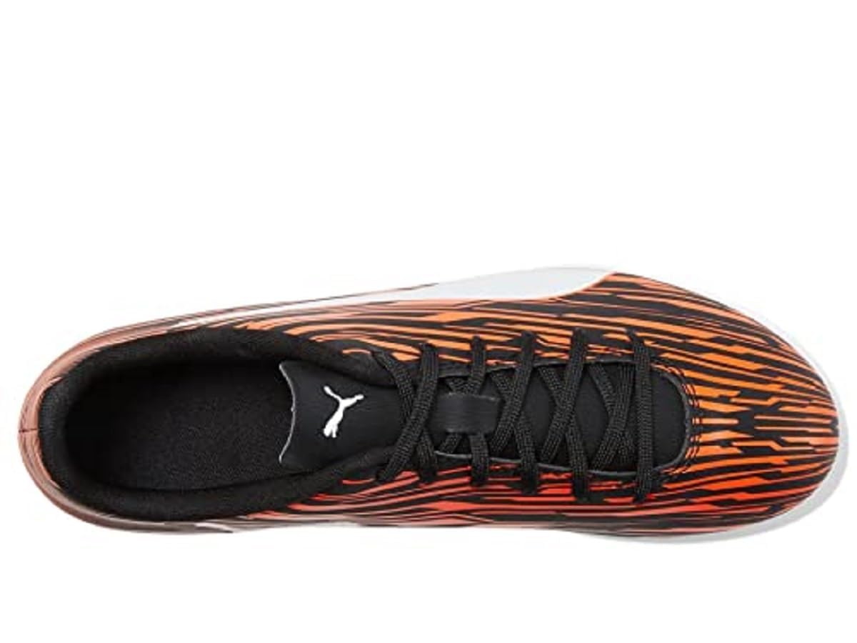 PUMA Men's RAPIDO III FIRM GROUND/ARTIFICIAL GROUND Soccer Cleat, Puma Black-Puma White-Dragon Fire, 10.5