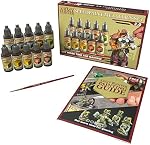 The Army Painter Speedpaint 2.0 Metallics Paint Set, 10 Bottles of Metal Acrylic Contrast Paint in 18ml Incl. 1 Free Basecoating Brush for Miniature Painting