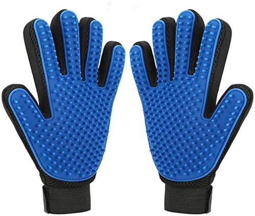 Odis Pet Grooming Glove [Upgraded Version] Grooming Tool + Furniture Pet Hair Remover Mitt - For Cat & Dog - Long & Short Fur Efficient Pet Hair Remover Glove - 1 Pair (Left & Right Hand)