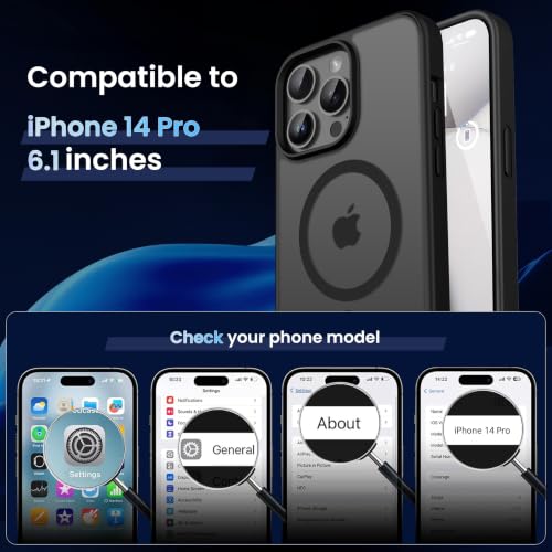 Image of CACOE Magnetic Case for iPhone 14 Pro 6.1 inch, Matte Black