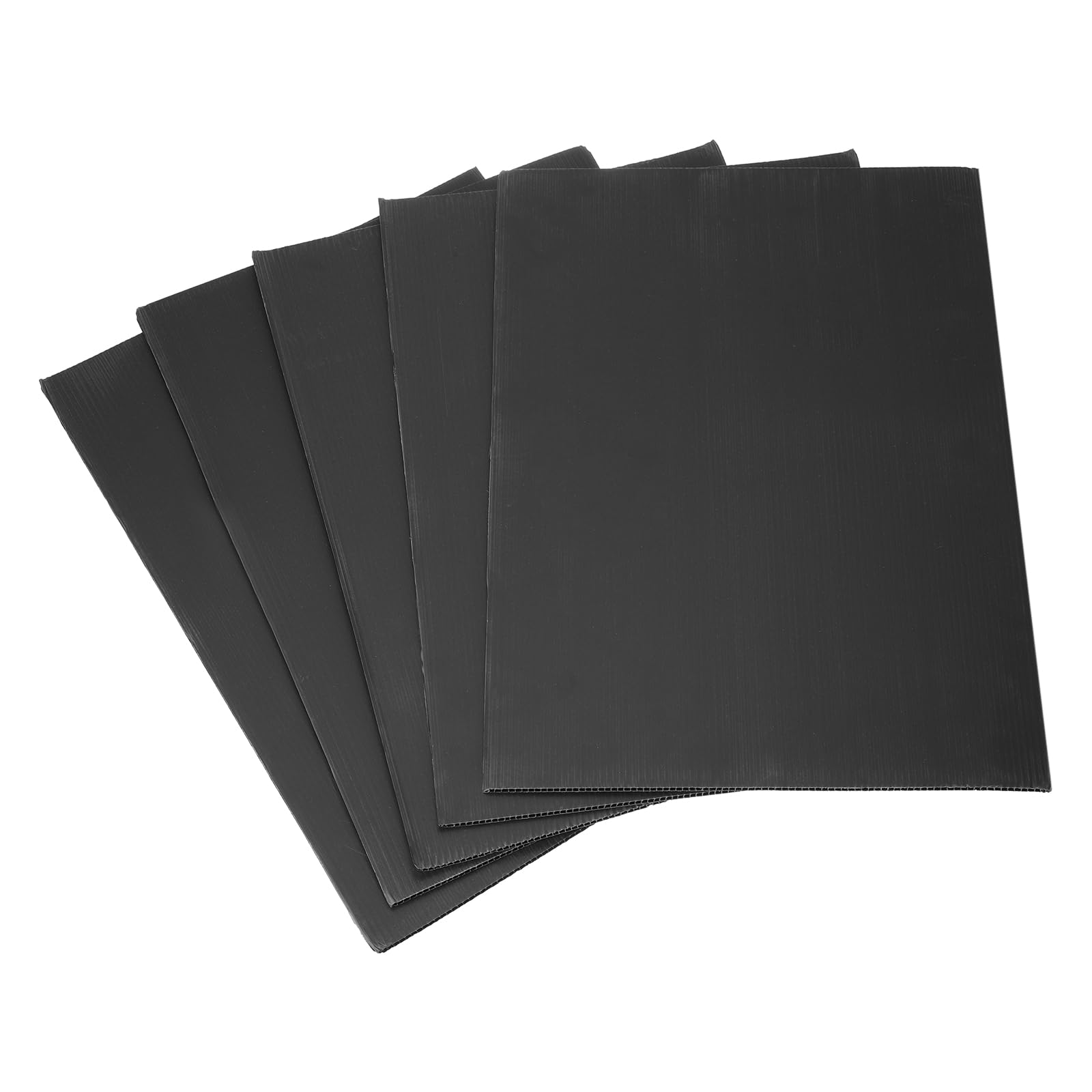 Plastique ondulé noir 4mm sourcing map pour loisirs créatifs et panneaux de cour (5 pcs)