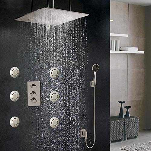 Fontana Sofia Large Ceiling Rain Shower Head Set With Shower Body Sprays And Hand Shower (Square, 40x20-2