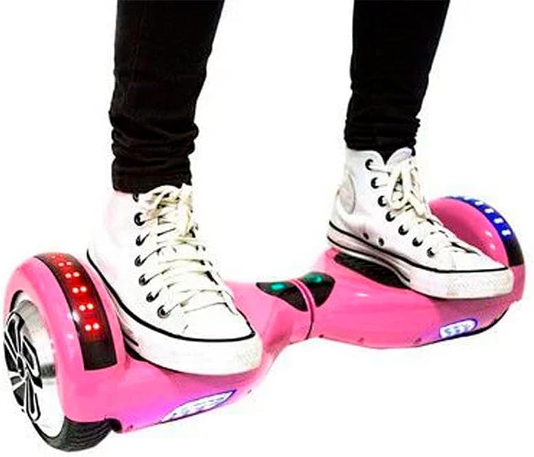 Hoverboard Skate Elétrico 6.5" com Bolsa Led Bluetooth Rosa Origi...