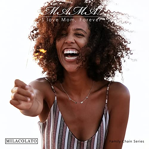 MILACOLATO Mother's Day Gifts 925 Sterling Silver Mama Necklace 14K White Gold Plated Mom Necklaces for Mom New Mum Grandma Women Wife 5