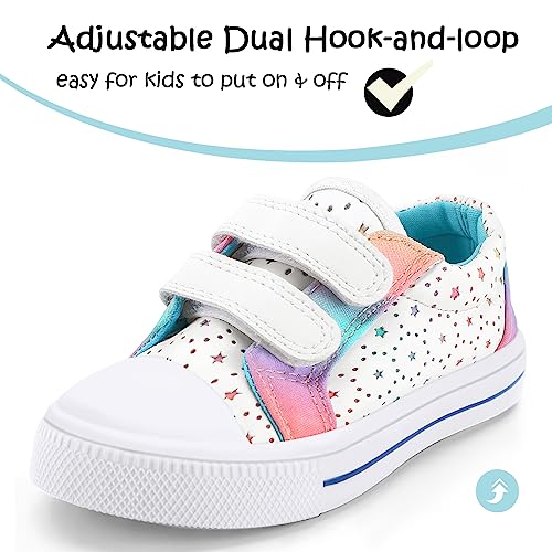 Image of K KomForme Toddler Boys & Girls Shoes Kids Canvas Sneakers with Cartoon Dual Hook and Loops