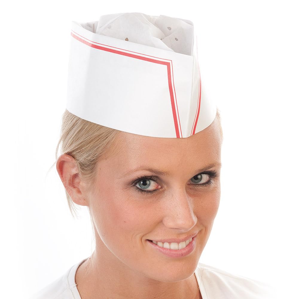 Franz Mensch 500 Stück Hygostar Schiffchen Express | Spezial-Krepp-Papier, weiß, Standardpack, Einheitsgröße, L: 28cm, B: 8,5cm, Karton, Einweg Papier Schiffchen, Einmalmütze, Kochmütze
