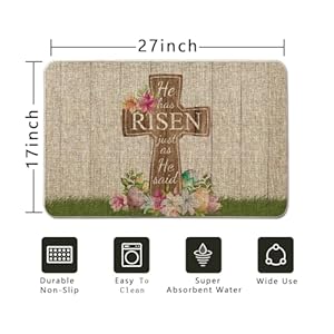 Gagechappyeasterdoormatcrosseggflowersrugfarmhousekitchendecorationforfloorfrontmatindooroutdoorhomedecor17x27inch Urban Country Home Decor Gagec happy easter door mat cross egg flowers rug farmhouse kitchen decoration for floor front mat indoor outdoor home decor 17 x 27 inch urban country home decor