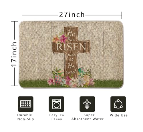 Gagechappyeasterdoormatcrosseggflowersrugfarmhousekitchendecorationforfloorfrontmatindooroutdoorhomedecor17x27inch Urban Country Home Decor Gagec happy easter door mat cross egg flowers rug farmhouse kitchen decoration for floor front mat indoor outdoor home decor 17 x 27 inch urban country home decor