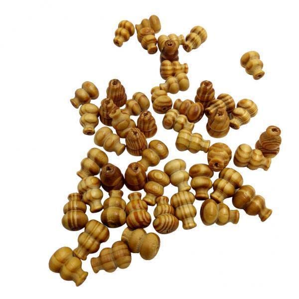 SNAPPSY 10x50 Pieces Calabash Shape Pine Wooden Beads Loose Beads Jewelry Making 19mm-image-4