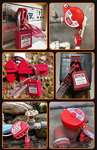 Image of 3PCS 6mm Latch Handle Diameter Lockout Tagout Locks Safety Padlock Loto Locks Keyed Differently PA Lock Out Tag Out Steel Shackle Small Luggage Padlocks Red