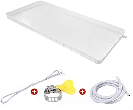 Air Conditioner Water Drain Tray with Drainage Pipe, Rust-Proof Plastic Drip Tray, Universal Fit for 1-5P AC Units, Easy Installation(3-5P/91.5cm)