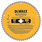 DEWALT DW3126 Series 20 12-Inch 60 Tooth ATB Thin Kerf Crosscutting Miter Saw Blade with 1-Inch Arbor