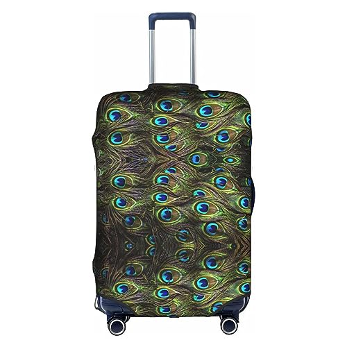 Housse de protection en polyester lavable blanc motif paon Large