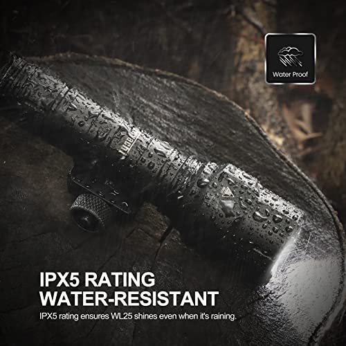 Feyachi 1200 Lumen Tactical Flashlight Matte Black Led Weapon Light With Pressure Switch, 3 Modes - High/Low/Strobe, Fixed Picatinny Flashlight Mount (Black) #TOP2