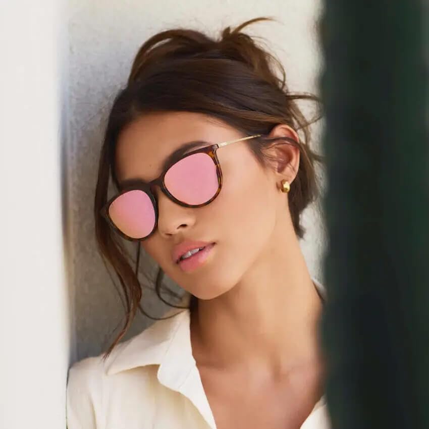 Image of WearMe Pro Round Polarized Sunglasses for Women - UV400 Protection, Lightweight Frame, Vintage Retro Style