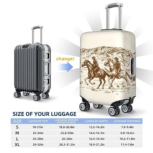 Deserto selvaggio west con cowboy Travel Luggage Protector Suitcase Cover Washable Luggage Cover Wheeled Suitcase Covers For Luggage,Luggage Covers For Suitcase With Zipper And Buckle Baggage Cover 32in4