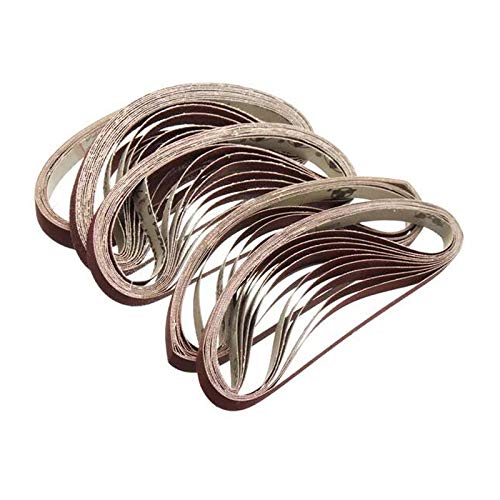 Pas szlifierski 50 szt. Pas szlifierski 15x452mm 60/100/120/240/400/600 Grit do M10 Adapter szlifierki szlifierka narzędzia ścierne(Grit 60)