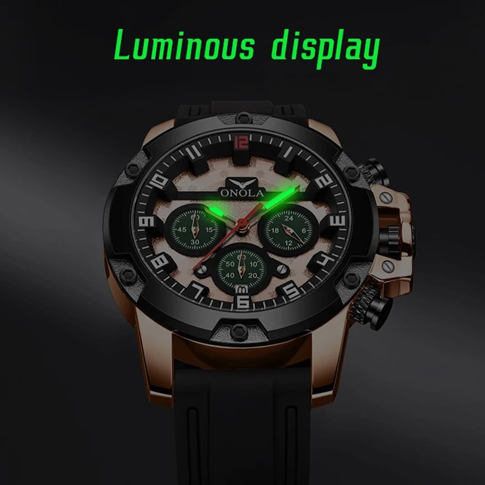 Relogio Masculino - Reloj deportivo multifuncional de cuarzo luminoso con correa de silicona impermeable para hombre