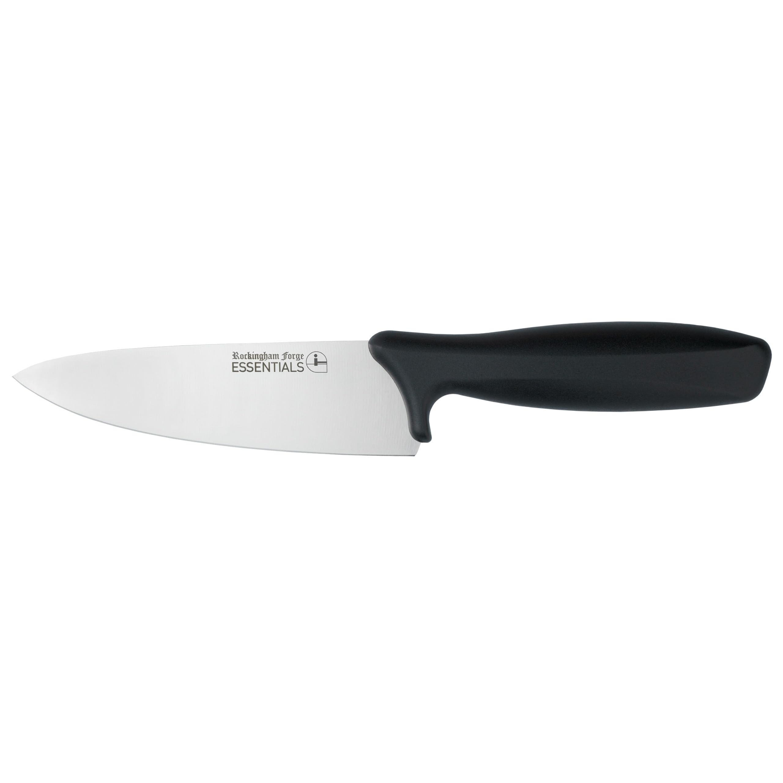 Rockingham Forge Essentials Black Handle Chef’s Knife 15cm All Purpose - Coloured Knives for Food Hygiene, Allergen and Intolerance Food Preparation - Colour Coded Stainless Steel Kitchen Knives