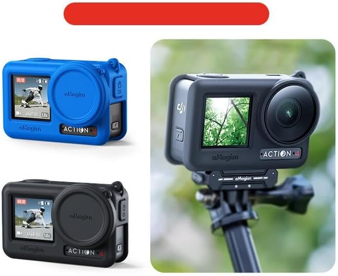 Miniatura 7 de Funda de silicona para DJI Action 4Action 3, accesorios de funda protectora para OSMO Action 4 3, funda de siliconacorrea a prueba de pérdidascorrea