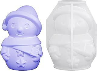 Snowman Mold,Plaster Clay Mould - 3D Snowman Christmas Silicone Candle Molds,for Winter Holiday Home Crafts Cake Soap Wedding