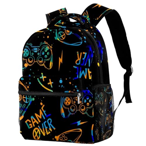 Sac à dos manettes de jeu grunge multicolore : le cadeau idéal pour adolescent