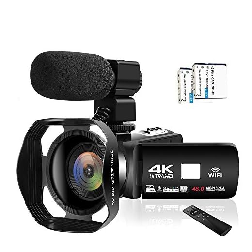 Camcorder Video Camera 4K 48MP WiFi YouTube Camera Night Vision Camcorder Blogging Camera 16x Digital Camera Vlog Video Camera Camcorder with Lens Hoods