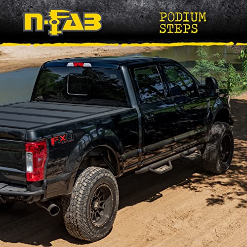 RealTruck Podium LG Steps for Silverado/Sierra | Wheel-to-Wheel, Stainless Steel, Textured Black | HPC1495QC-6-TX | Fits 2014-2019 Chevrolet Silverado/GMC Sierra 1500 Classic Double Cab 6.5' Std Bed by n-FAB - Image 5