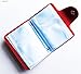 Fashionable Faux Leather Assorted Colours ID Bank Credit Card Case Pocket Bag Holder Wallet with 12 Card Slots - Pack of 2