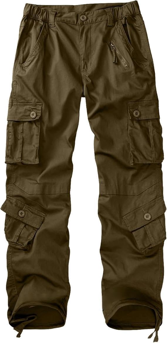Cargo Pants Women Baggy Camo Tactical Pants Straight Leg Casual Y2K Work Trousers with 9 Pockets No Belt