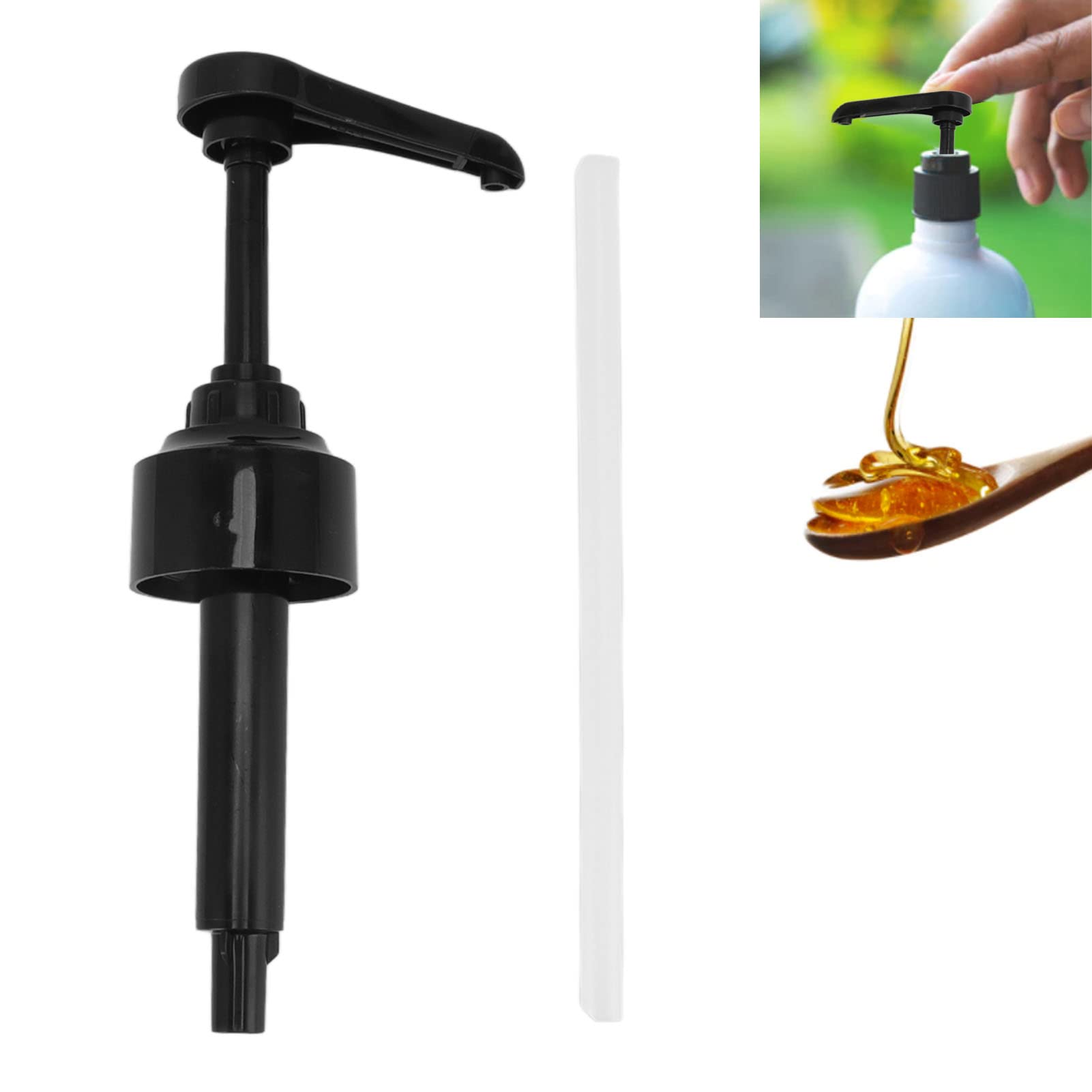 8ml Syrup Pump Pressure Pump, One Hand Operation, ABS Material, for Monin 1883, Ideal for Coffee Tea Cocktail Milkshake Soda Water (Black)