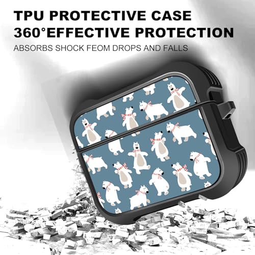 Image of MINGDAO Compatible with AirPods 4 (2024) Case, Stylish PU Leather Design and TPU Shockproof Protective Cover Case with Keychain, Bears MD7452