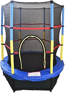 Greenbay 4.5FT 55" Kids Trampoline Complete Set with Safety Net and Skirt Child Indoor Outdoor Activity Blue pink