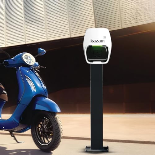 Image of 3.3kW Kazam EV AC Charger | Free Installation at Home | App and Bluetooth Control | NABL Certified | IP54 Waterproof | 1 Year Free Warranty | 10+ Safety Layers | Kazam Zip Mini