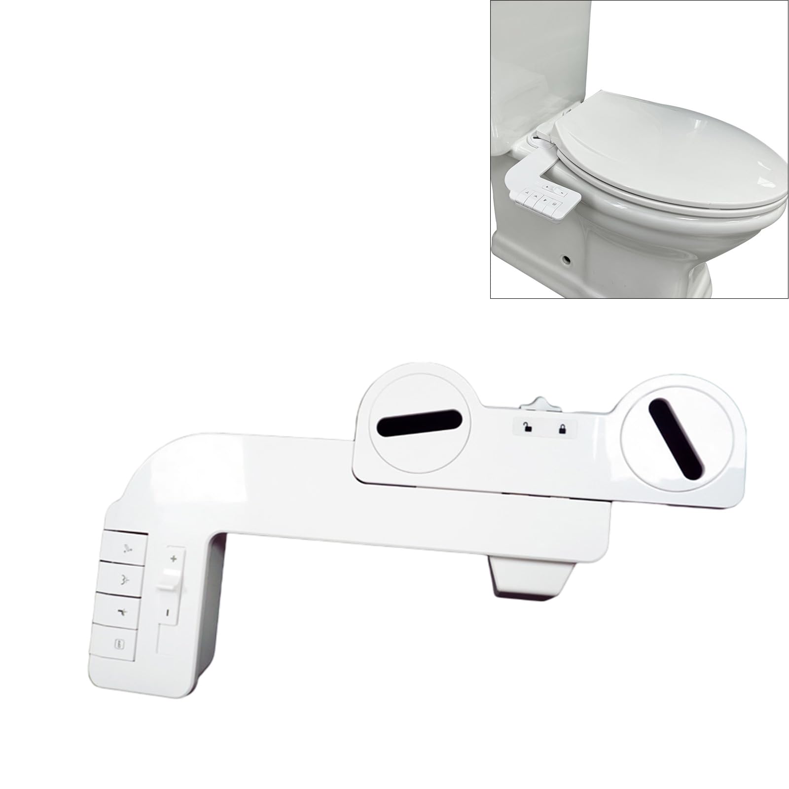 Podkładka bidetowa do toalety z dwoma wylotami i regulowanym ciśnieniem wody, w tym metalowy wąż ABS konstrukcja łatwa instalacja ręczny bidet posypka