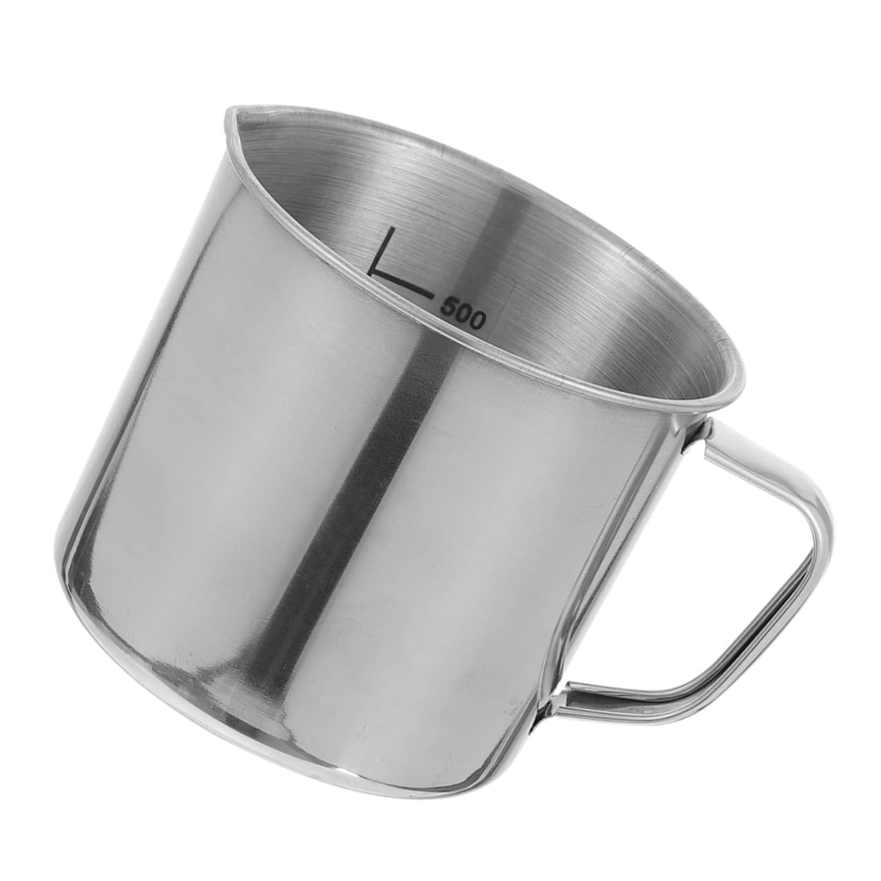 MUCKLILY Stainless Steel Measuring Cup 500ml Lab Beaker Scale Chemistry Measuring Cup for Mixing
